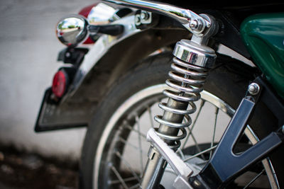 Close-up of bicycle on road