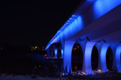 Illuminated built structure at night