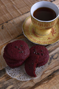 Red velvet cookie for dessert