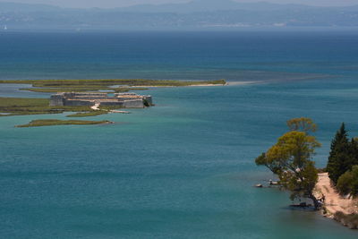 High angle view of sea against sky