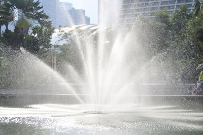 Water splashing in fountain