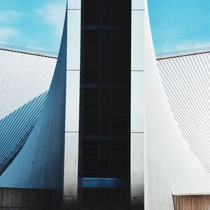 Low angle view of modern building against sky