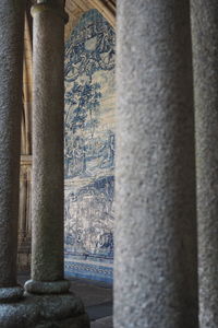 Close-up of window on wall of building