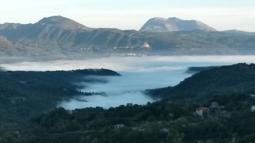 Scenic view of mountains against sky