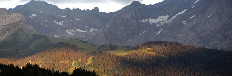 Panoramic view of mountains against sky