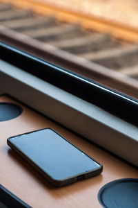 Close-up of laptop on table