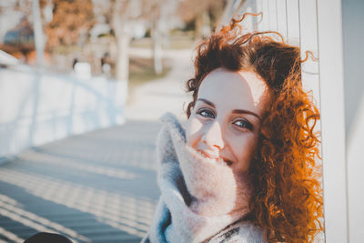 Portrait of smiling young woman