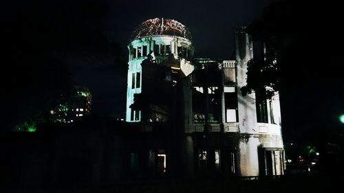 Low angle view of illuminated cathedral