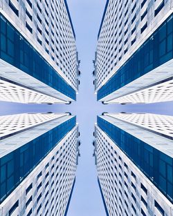 Directly below shot of office buildings