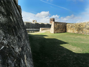 View of fort against cloudy sky