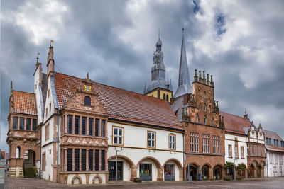 Market square of lemgo with town hall, germany