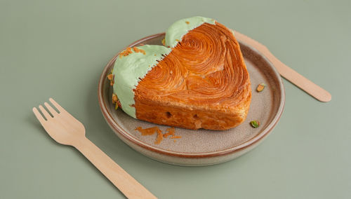 Close-up of food in plate on table