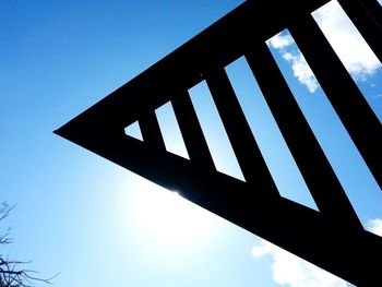 Low angle view of built structure against blue sky