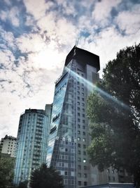 Low angle view of modern skyscraper
