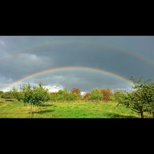 Scenic view of landscape against cloudy sky