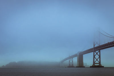 Suspension bridge against clear sky