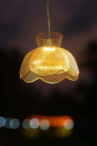 Close-up of illuminated light bulb