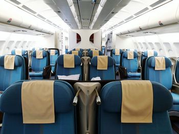 Empty seats of airplane