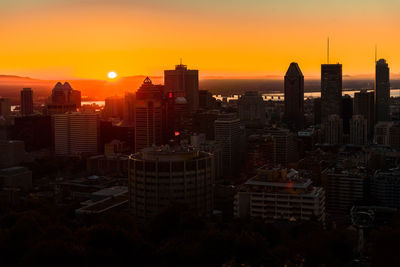 View of cityscape during sunset