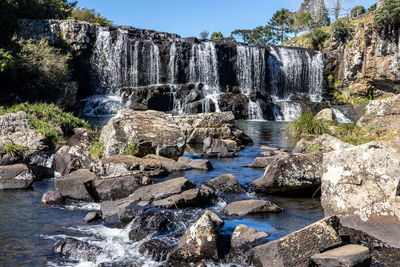 Scenic view of waterfall