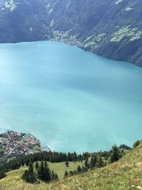 Scenic view of sea against mountain