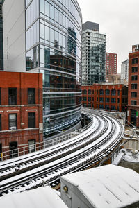 High angle view of city street