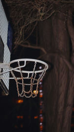 Close-up of basketball hoop