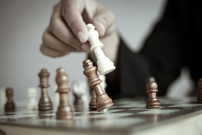 Close-up of chess pieces