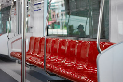 Empty seats in train