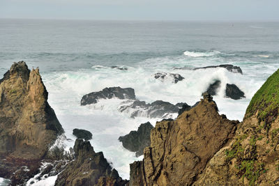 Panoramic view of sea and rocks