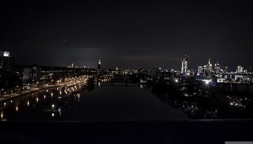 View of cityscape at night