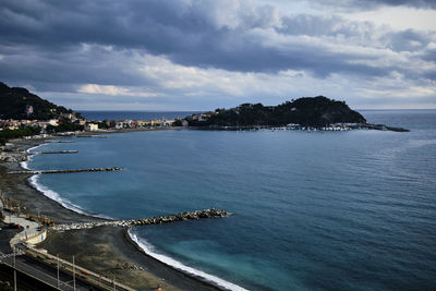 High angle view of sea against sky