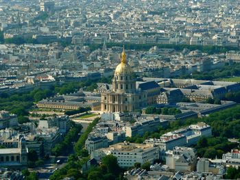 High angle view of buildings in city