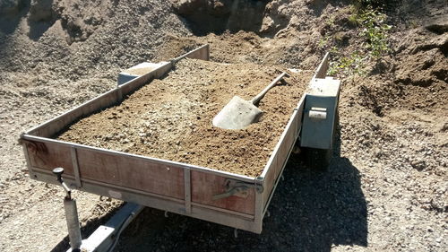 High angle view of food on ground