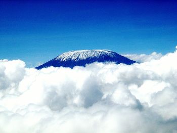 Scenic view of snow covered mountains