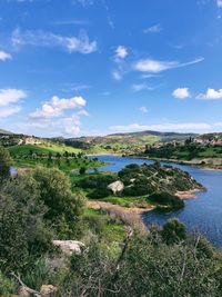 Scenic view of land against sky