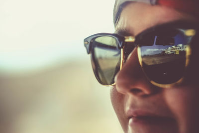 Close-up of man wearing sunglasses