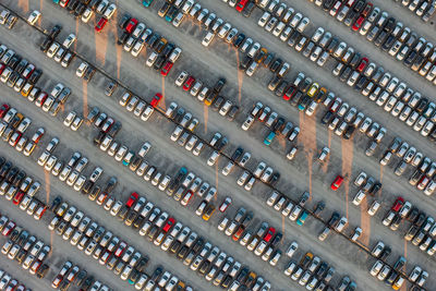 High angle view of cars in city