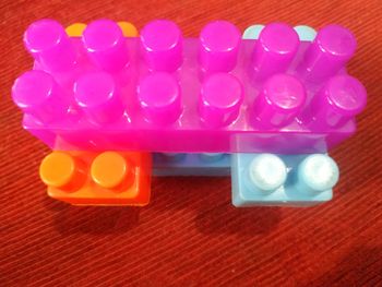 High angle view of multi colored candies