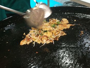 Close-up of meat on barbecue grill