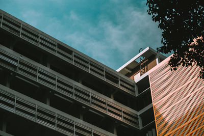 Low angle view of modern building against sky