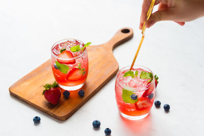 Close-up of hand holding fruit