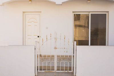 Closed door of building