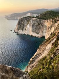 Scenic view of sea during sunset