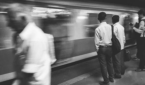 Train at railroad station platform