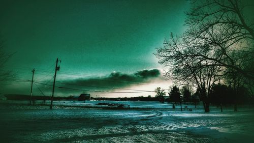 Scenic view of snow covered landscape