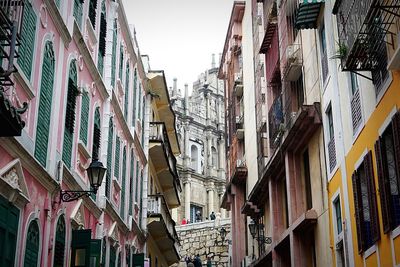 Low angle view of buildings in city