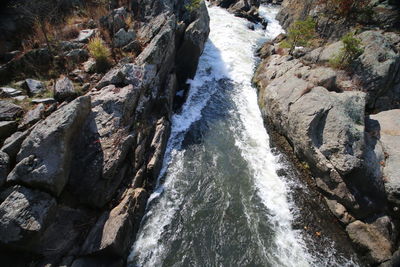 Scenic view of waterfall