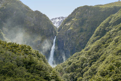 The devils punchbowl falls at the south island in new zealand
