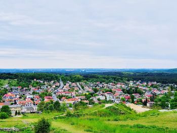 Panoramic shot of townscape against sky